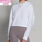 Womens Activewear Cropped 100% cotton Hoodie 122577 print logo 6