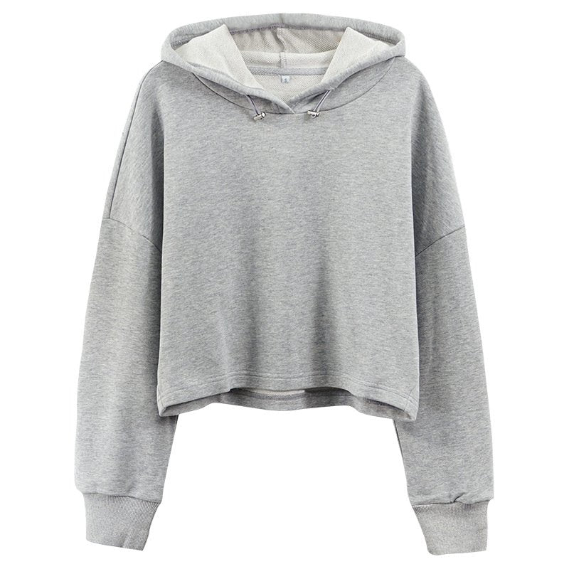 Womens Activewear Cropped 100% cotton Hoodie 122577 print logo 34