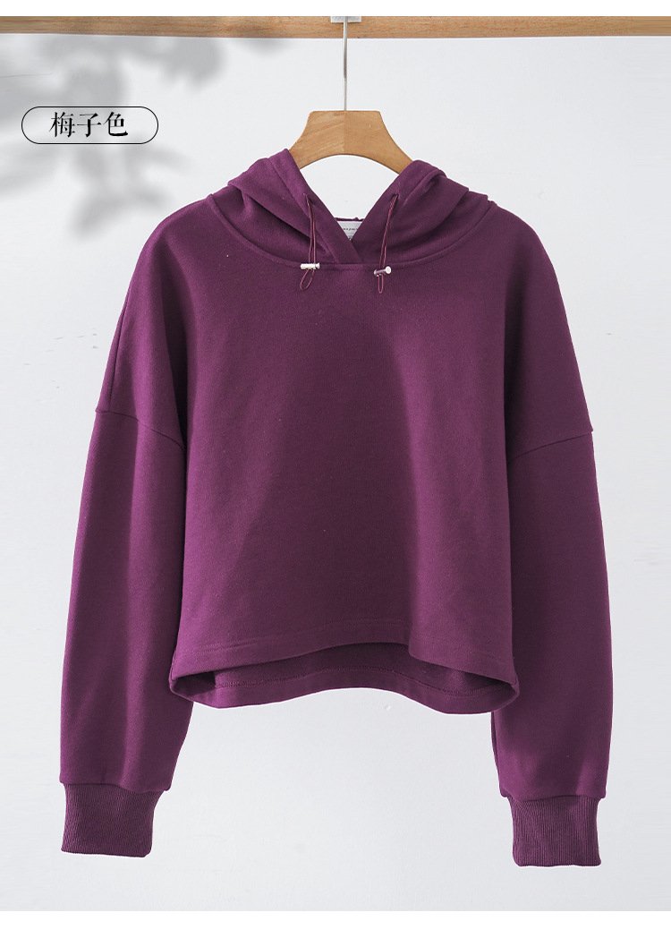Womens Activewear Cropped 100% cotton Hoodie 122577 print logo 54