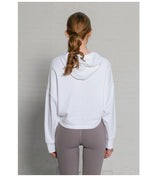 Womens Activewear Cropped 100% cotton Hoodie 122577 print logo 42