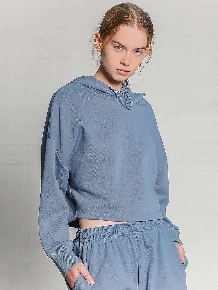 Womens Activewear Cropped 100% cotton Hoodie 122577 print logo 26