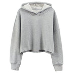 Womens Activewear Cropped 100% cotton Hoodie 122577 print logo 19