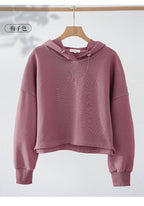 Womens Activewear Cropped 100% cotton Hoodie 122577 print logo 55