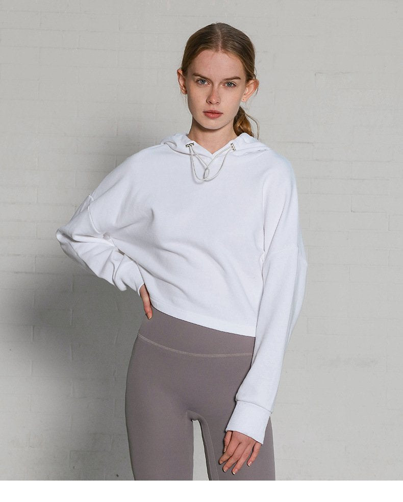 Womens Activewear Cropped 100% cotton Hoodie 122577 print logo 39