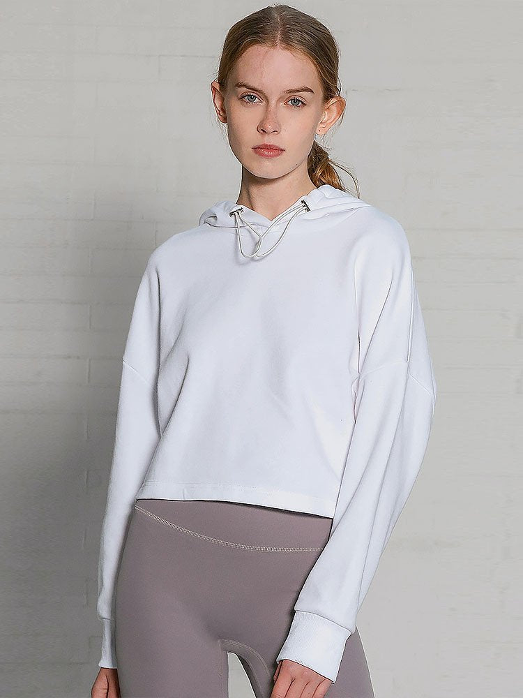 Womens Activewear Cropped 100% cotton Hoodie 122577 print logo 27