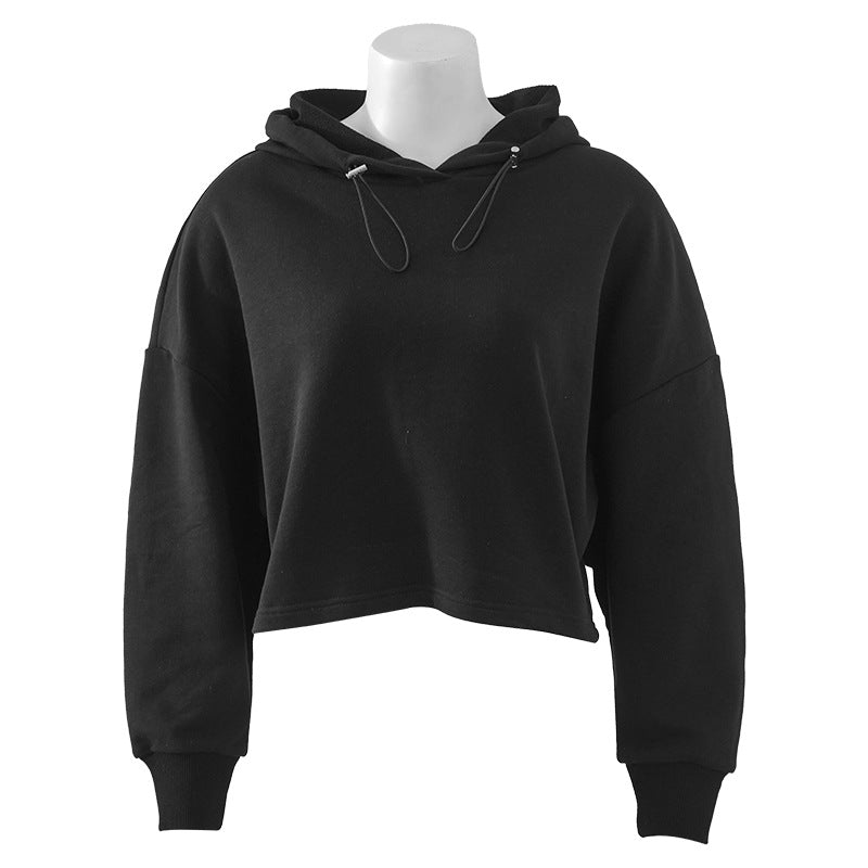 Womens Activewear Cropped 100% cotton Hoodie 122577 print logo 15