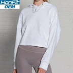 Womens Activewear Cropped 100% cotton Hoodie 122577 print logo 11