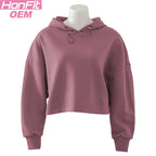 Womens Activewear Cropped 100% cotton Hoodie 122577 print logo 8