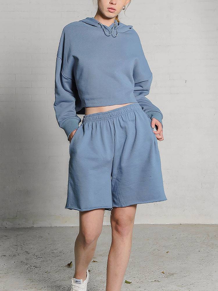 Womens Activewear Cropped 100% cotton Hoodie 122577 print logo 28
