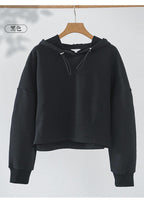 Womens Activewear Cropped 100% cotton Hoodie 122577 print logo 52