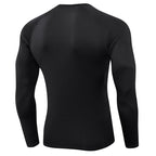 Mens Workout Compression 85%polyester 15%spandex Long Sleeve Shirt 1510 print logo 13