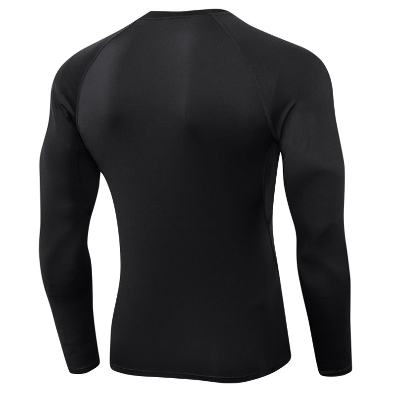 Mens Workout Compression 85%polyester 15%spandex Long Sleeve Shirt 1510 print logo 13