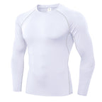 Mens Workout Compression 85%polyester 15%spandex Long Sleeve Shirt 1510 print logo 14