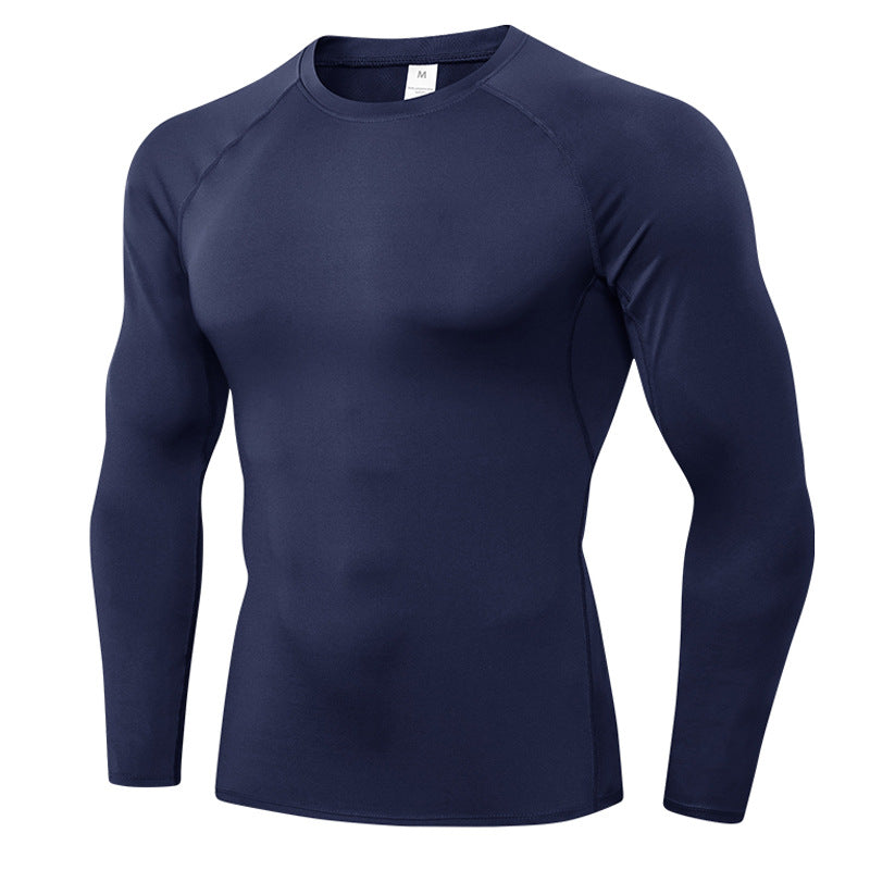 Mens Workout Compression 85%polyester 15%spandex Long Sleeve Shirt 1510 print logo 17