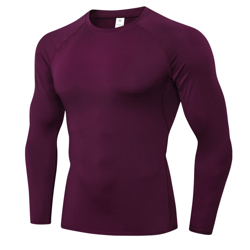 Mens Workout Compression 85%polyester 15%spandex Long Sleeve Shirt 1510 print logo 18