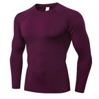 Mens Workout Compression 85%polyester 15%spandex Long Sleeve Shirt 1510 print logo 18