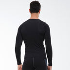 Mens Workout Compression 85%polyester 15%spandex Long Sleeve Shirt 1510 print logo 2