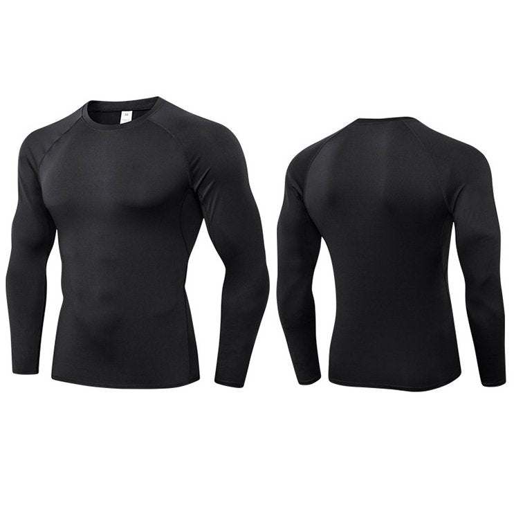 Mens Workout Compression 85%polyester 15%spandex Long Sleeve Shirt 1510 print logo 21