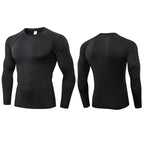 Mens Workout Compression 85%polyester 15%spandex Long Sleeve Shirt 1510 print logo 21