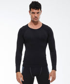 Mens Workout Compression 85%polyester 15%spandex Long Sleeve Shirt 1510 print logo 22