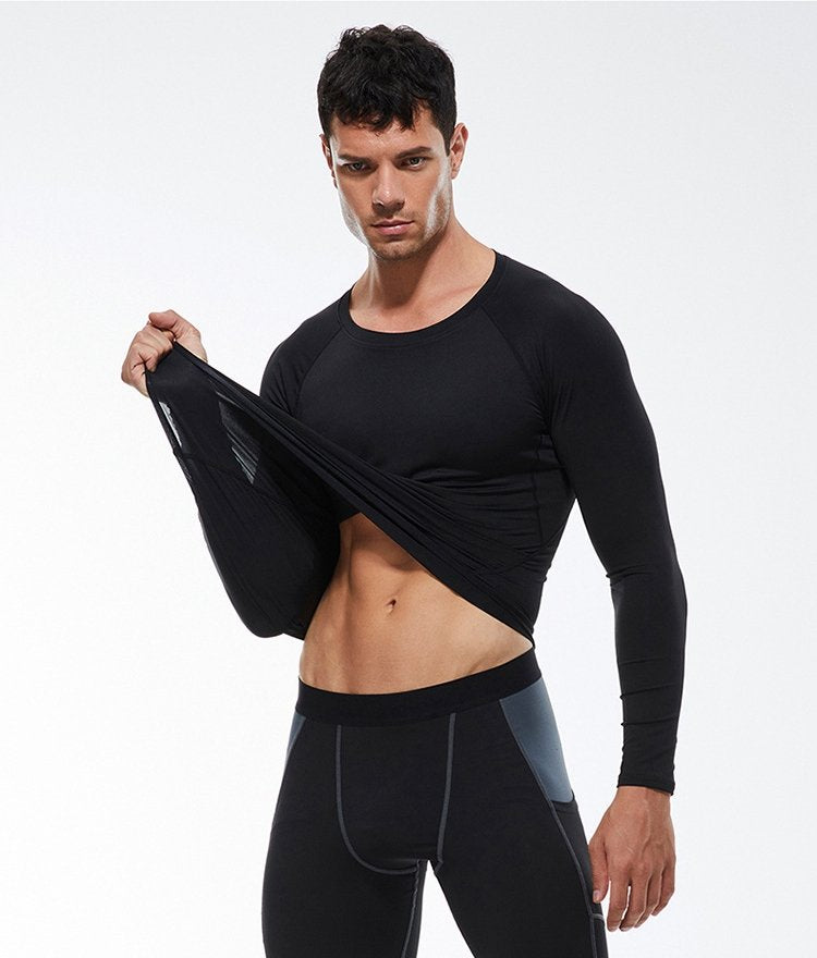 Mens Workout Compression 85%polyester 15%spandex Long Sleeve Shirt 1510 print logo 26