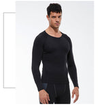 Mens Workout Compression 85%polyester 15%spandex Long Sleeve Shirt 1510 print logo 27