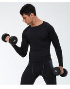 Mens Workout Compression 85%polyester 15%spandex Long Sleeve Shirt 1510 print logo 28