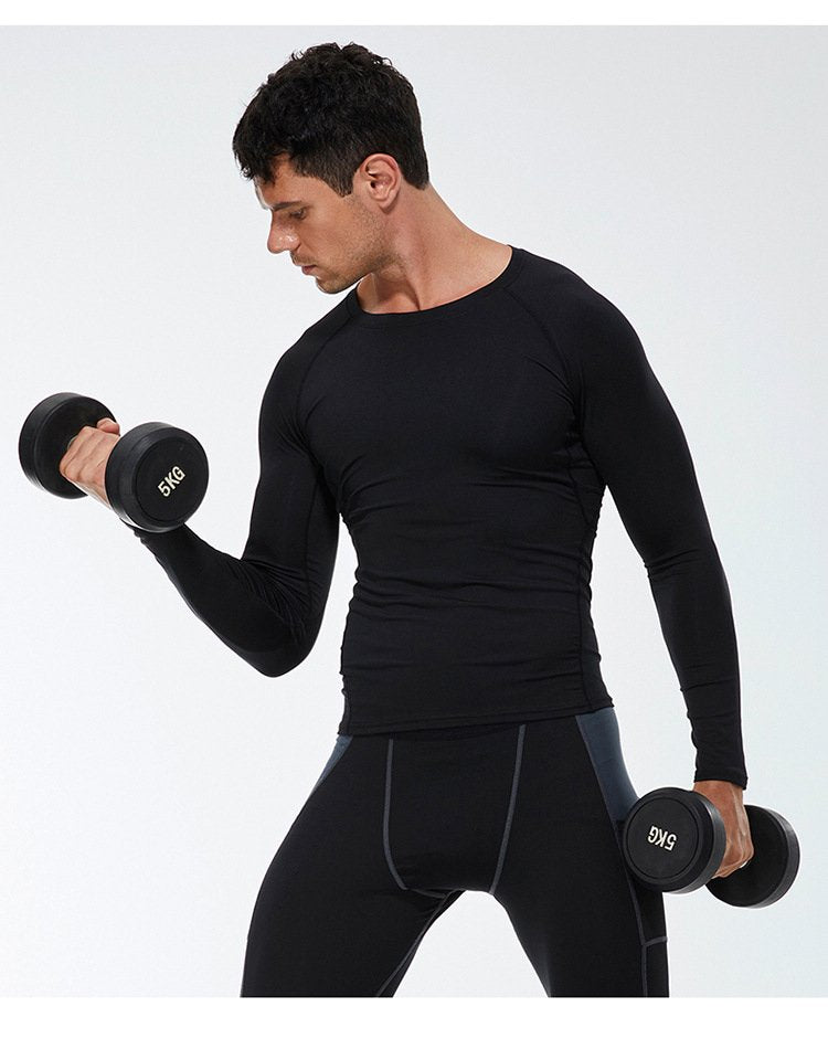 Mens Workout Compression 85%polyester 15%spandex Long Sleeve Shirt 1510 print logo 28