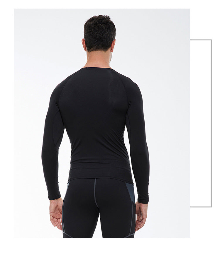 Mens Workout Compression 85%polyester 15%spandex Long Sleeve Shirt 1510 print logo 29