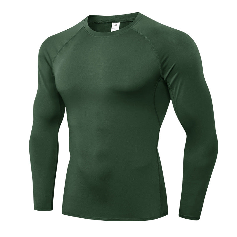 Mens Workout Compression 85%polyester 15%spandex Long Sleeve Shirt 1510 print logo 3