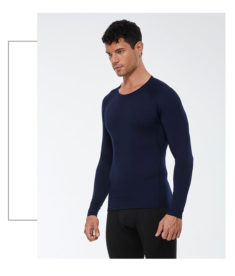 Mens Workout Compression 85%polyester 15%spandex Long Sleeve Shirt 1510 print logo 31