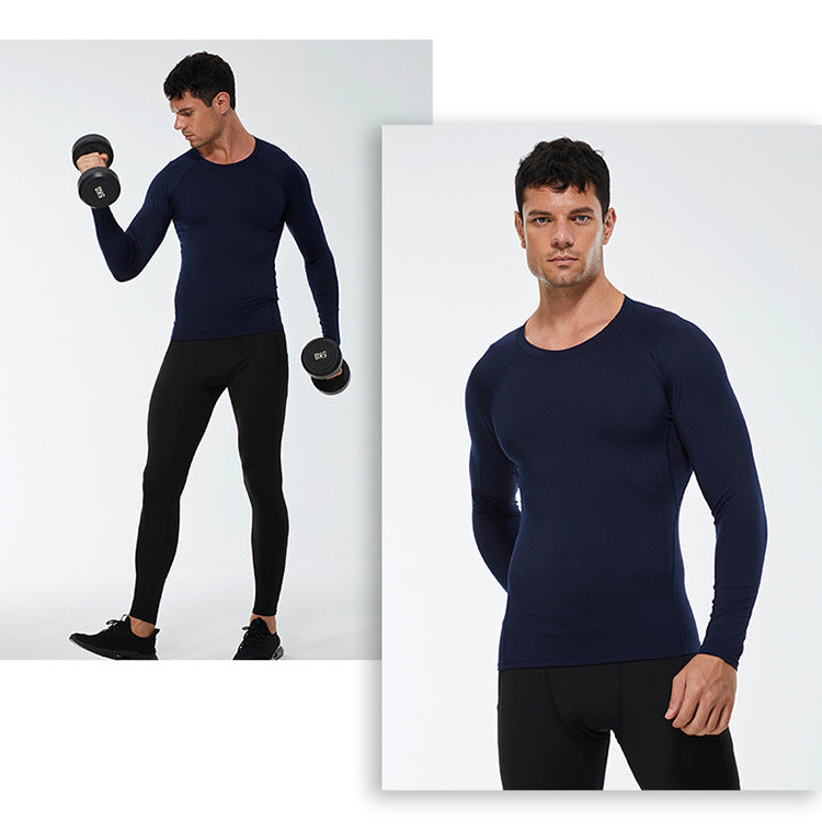 Mens Workout Compression 85%polyester 15%spandex Long Sleeve Shirt 1510 print logo 32