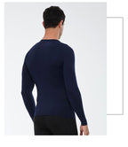 Mens Workout Compression 85%polyester 15%spandex Long Sleeve Shirt 1510 print logo 34