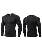 Mens Workout Compression 85%polyester 15%spandex Long Sleeve Shirt 1510 print logo 35