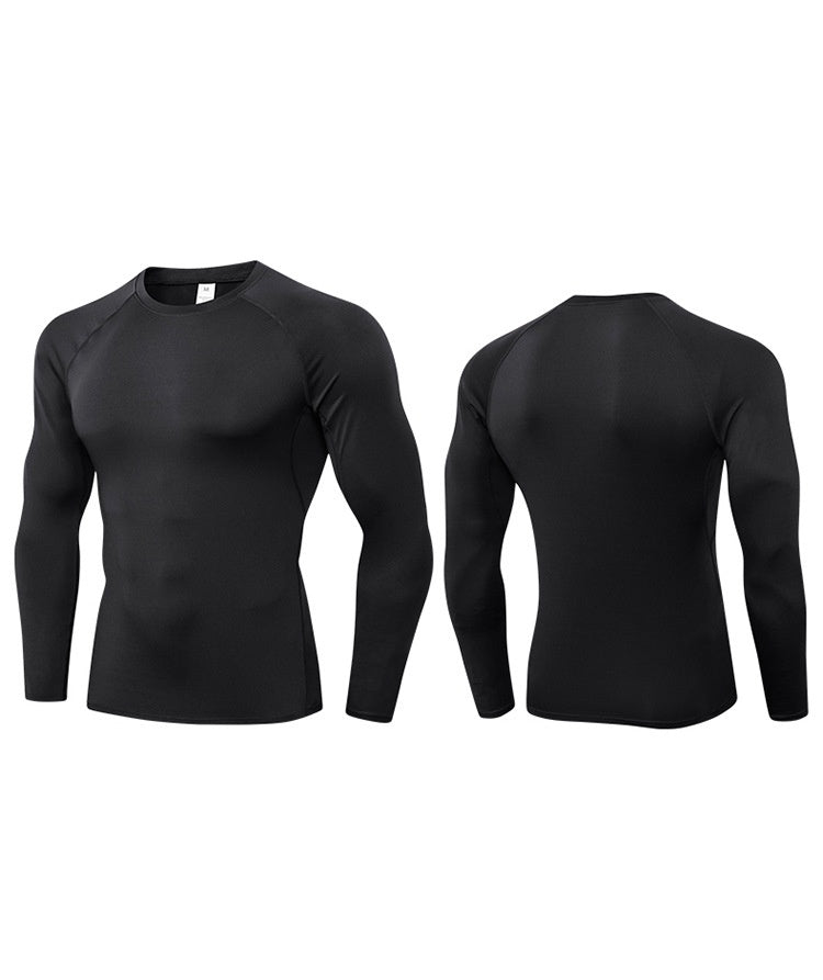 Mens Workout Compression 85%polyester 15%spandex Long Sleeve Shirt 1510 print logo 35