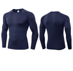 Mens Workout Compression 85%polyester 15%spandex Long Sleeve Shirt 1510 print logo 36