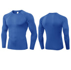 Mens Workout Compression 85%polyester 15%spandex Long Sleeve Shirt 1510 print logo 37
