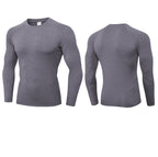 Mens Workout Compression 85%polyester 15%spandex Long Sleeve Shirt 1510 print logo 39