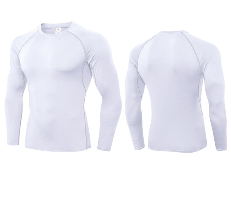 Mens Workout Compression 85%polyester 15%spandex Long Sleeve Shirt 1510 print logo 40