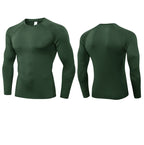 Mens Workout Compression 85%polyester 15%spandex Long Sleeve Shirt 1510 print logo 41