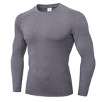 Mens Workout Compression 85%polyester 15%spandex Long Sleeve Shirt 1510 print logo 5
