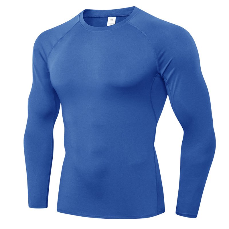 Mens Workout Compression 85%polyester 15%spandex Long Sleeve Shirt 1510 print logo 6