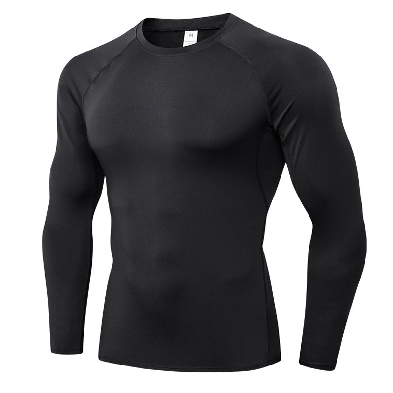 Mens Workout Compression 85%polyester 15%spandex Long Sleeve Shirt 1510 print logo 9