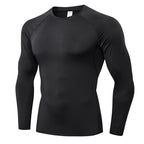 Mens Workout Compression 85%polyester 15%spandex Long Sleeve Shirt 1510 print logo 9