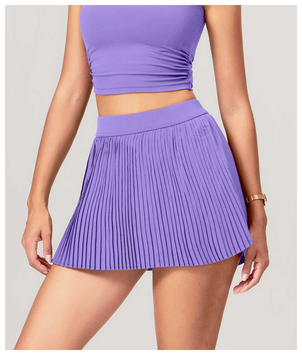 Womens Sportswear Fitness 90%Polyester 10%Spandex Tennis Skirt 20240910 print logo 12