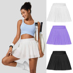 Womens Sportswear Fitness 90%Polyester 10%Spandex Tennis Skirt 20240910 print logo 7