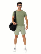 Mens Activewear Compression 90%Nylon 10%Spandex tshirt 21220 print logo 13