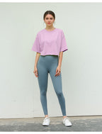 Womens Casual Sportswear 100%Cotton Cropped T-shirt 220185 print logo 48