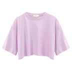 Womens Casual Sportswear 100%Cotton Cropped T-shirt 220185 print logo 9