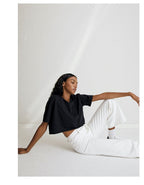 Womens Casual Sportswear 100%Cotton Cropped T-shirt 220185 print logo 40